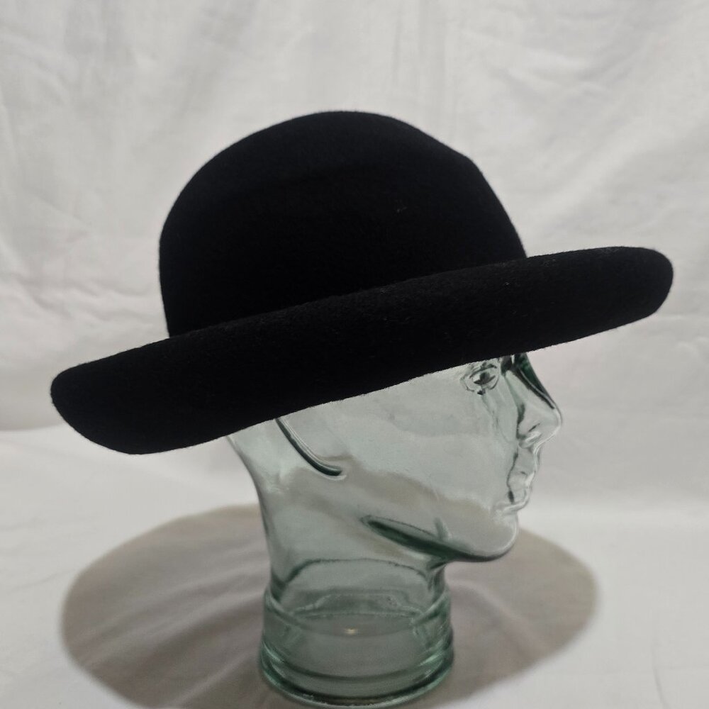 Laura Ashley Made in Great Britain Wool Bowler Hat - Black - M/L*
